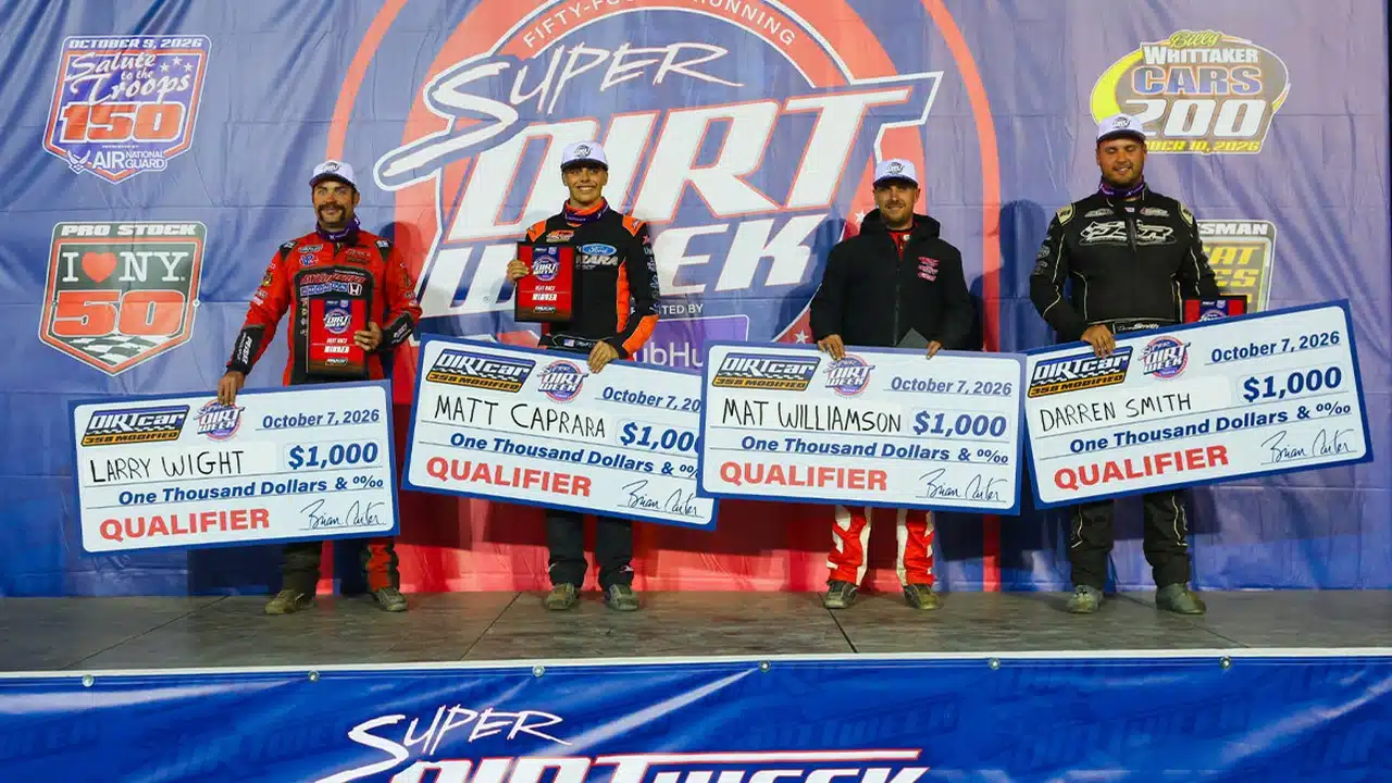 Mat Williamson takes Oswego pole and heat win for Salute to the Troops 150 Mat Williamson takes Oswego pole and heat win for Salute to the Troops 150